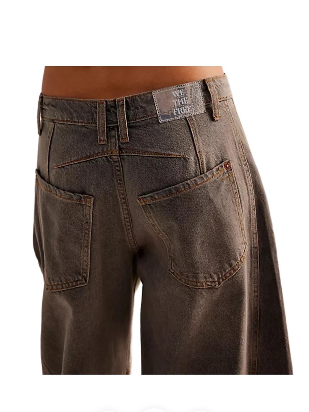 WE THE FREE GOOD LUCK MID-RISE BARREL JEANS IN ARCHIVE GREY - Picture 4 of 7